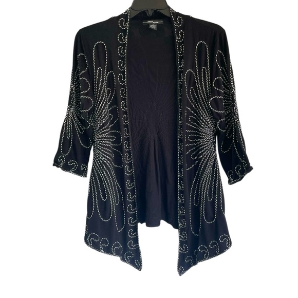 Once Again black/white detailed cardigan,. Size M Excellent condition. - Picture 1 of 10